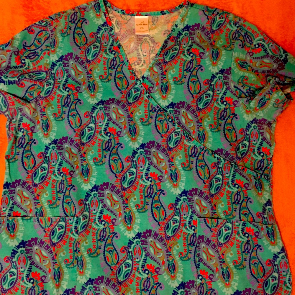 Beautiful Paisley scrub top